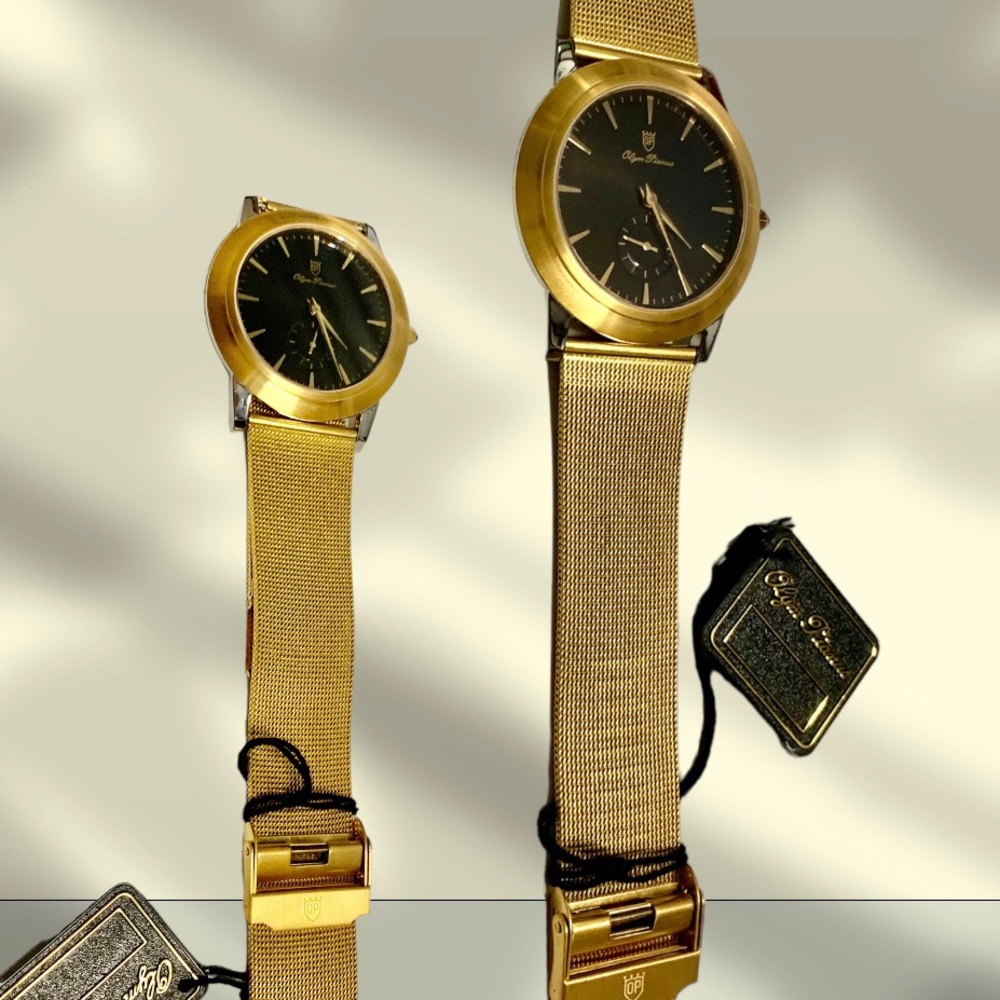NEW + WARRANTY Gold Sapphire Men Watch | Olym Pianus